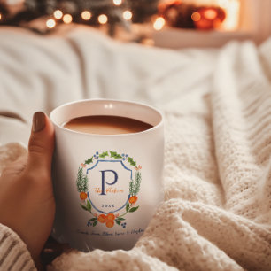 Mug Citron de Noël Botanique Floral Photo de vacance