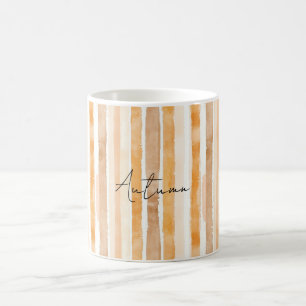 Mug Citron orange rayé de blanc crème pêche