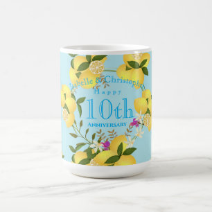 Mug Citron Squeeze Mariage Anniversaire bleu