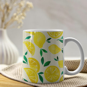 Mug citrons d'aquarelle - jaune et vert