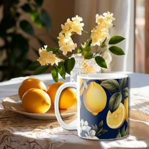 Mug Citrons italiens sur Motif de marine
