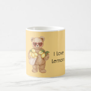 Mug Citrons Ourson Mignon Lunettes de cœur