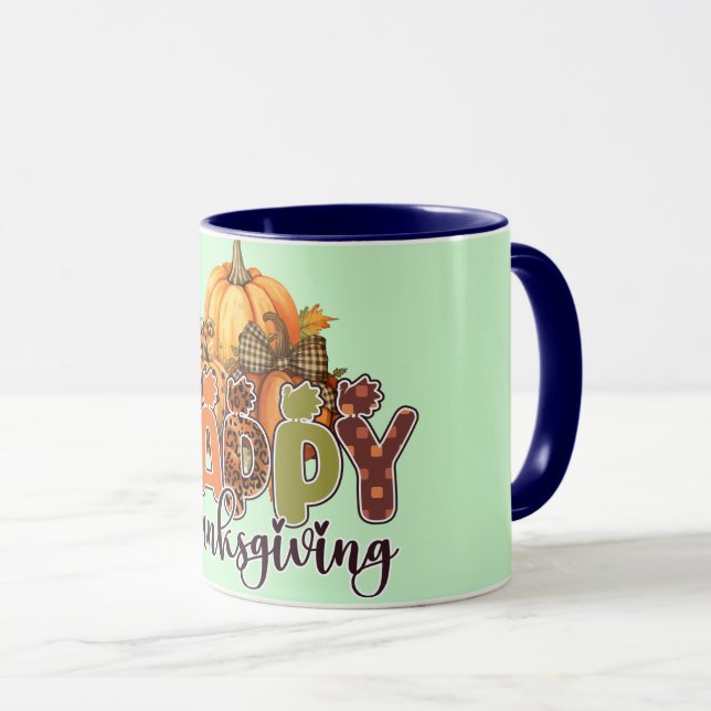 Mug Citrouille bon thanksgiving (Devant droit)