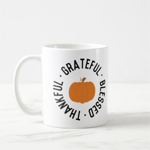 Mug Citrouille d'automne Merci reconnaissant béni auto