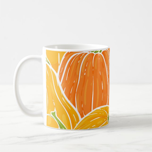 Mug Citrouille de dessin, motif d'automne mignon. (Gauche)