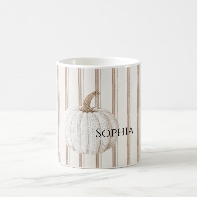 Mug Citrouille de knit blanc d'automne (Centre)