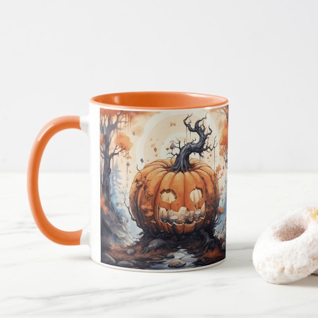 Mug Citrouille de la lanterne Halloween Jack O' (Avec donut)
