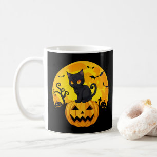 Mug Citrouille d'Halloween Chat Noir