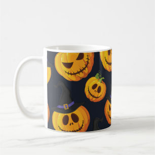 Mug Citrouille d'Halloween : Motif de sorcière Vintage