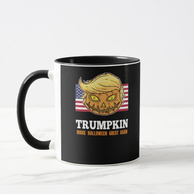 Mug Citrouille d'Halloween Trumpkin avec Drapeau (Gauche)