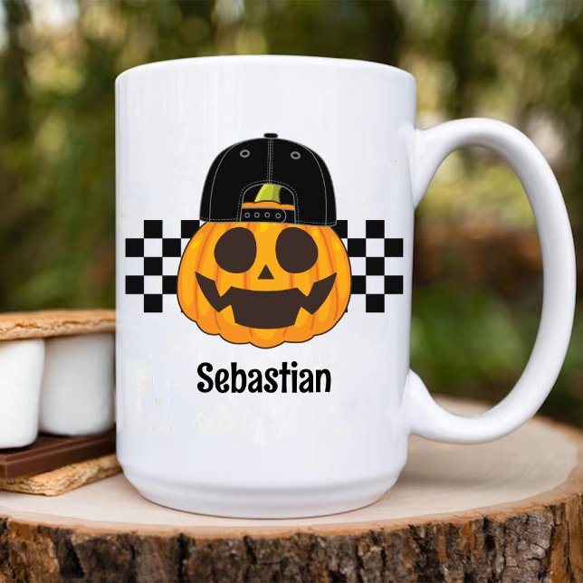Mug Citrouille Dude Retro Motif Boys Automne Halloween (Pumpkin Dude Retro Pattern Boys Fall Halloween Coffee Mug)