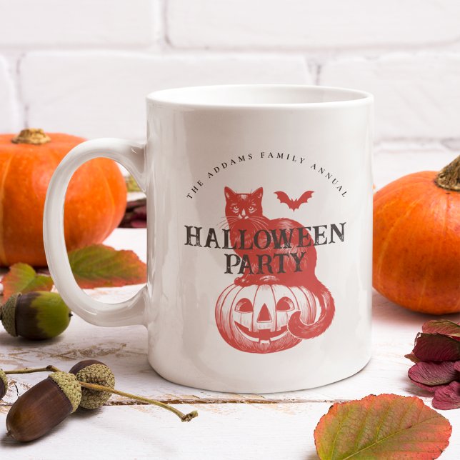 Mug Citrouille éffrayant Chat et chauve-souris Hallowe (Créateur téléchargé)