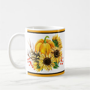 Mug Citrouille et tournesols automne