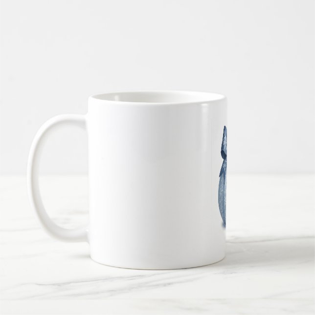 Mug Citrouille Floral Bleu (Gauche)