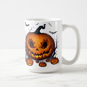 Mug Citrouille massive d'Halloween avec des yeux lumin