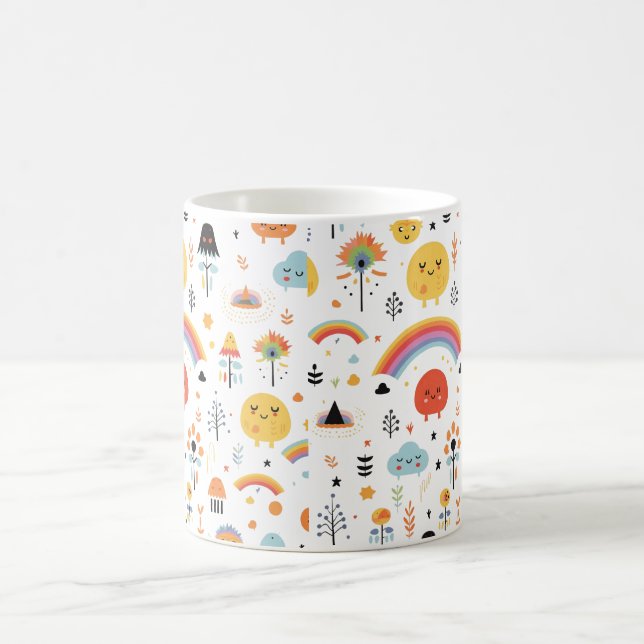 Mug Citrouille moderne orange et noir (Centre)