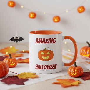 Mug Citrouille Personnalisée Halloween Mignonne et Eff