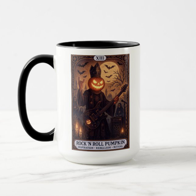 Mug Citrouille Rock’N Roll - Carte Tarot Gothique (Gauche)