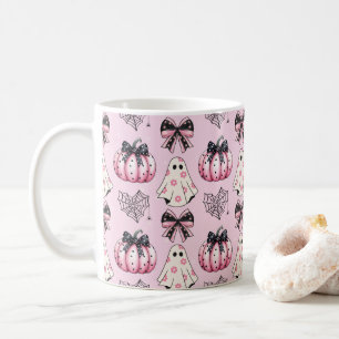 Mug Citrouille rose Coquette Ghosts Motif d'Halloween