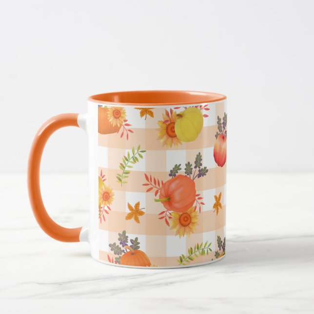 Mug Citrouille Thanksgiving En vichy Peach (Gauche)