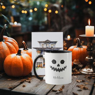 Mug Citrouille visage de Jack O Lantern   Halloween 