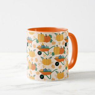 Mug Citrouille Wheelbarrow Autumn Garden Feuilles