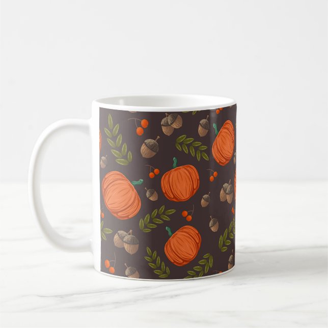 Mug Citrouilles d'automne et Acorns (Gauche)