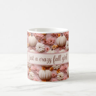 Mug Citrouilles roses avec un texte d'automne amusant