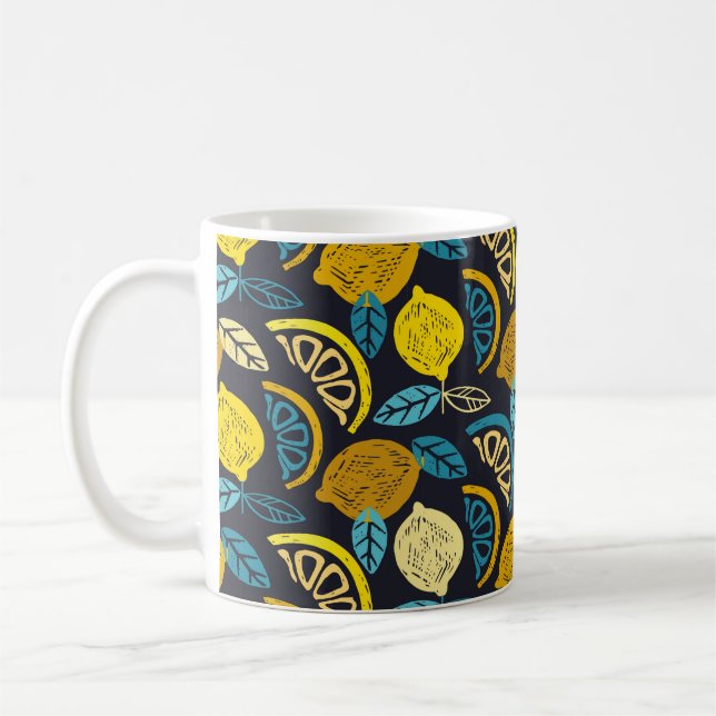 Mug Citrus citron citron doodé main dessiné motif back (Gauche)
