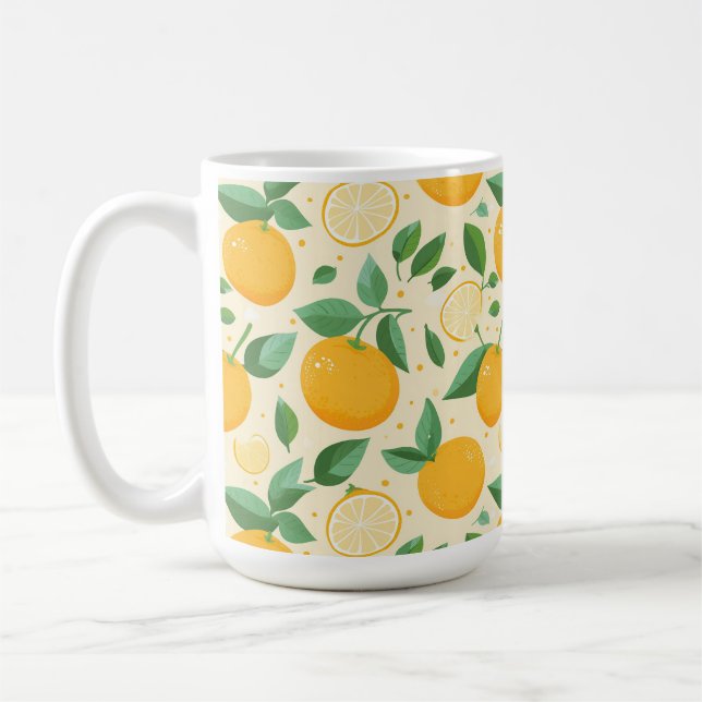 Mug Citrus citron jaune motif de fruits tropicaux (Gauche)