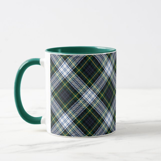 Mug Clan blanc vert rustique plaid Gordon Tartan (Gauche)