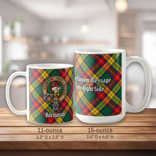 Mug Clan Buchanan Crest sur Tartan (Créateur téléchargé)