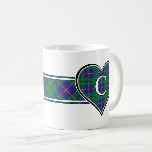 Mug Clan Carmichael Tartan Heart (Devant droit)