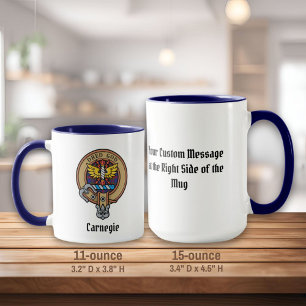 Mug Clan Carnegie Crest sur Tartan