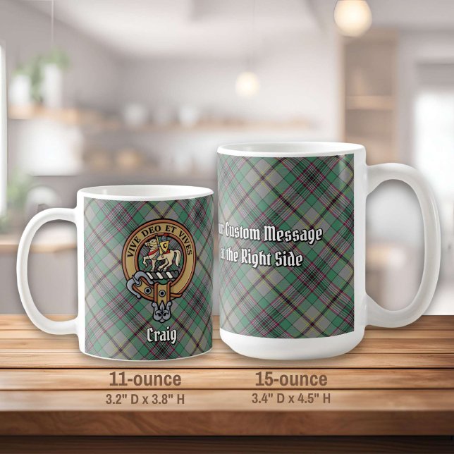 Mug Clan Craig Crest sur Tartan (Créateur téléchargé)