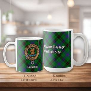 Mug Clan Davidson Crest sur Tartan