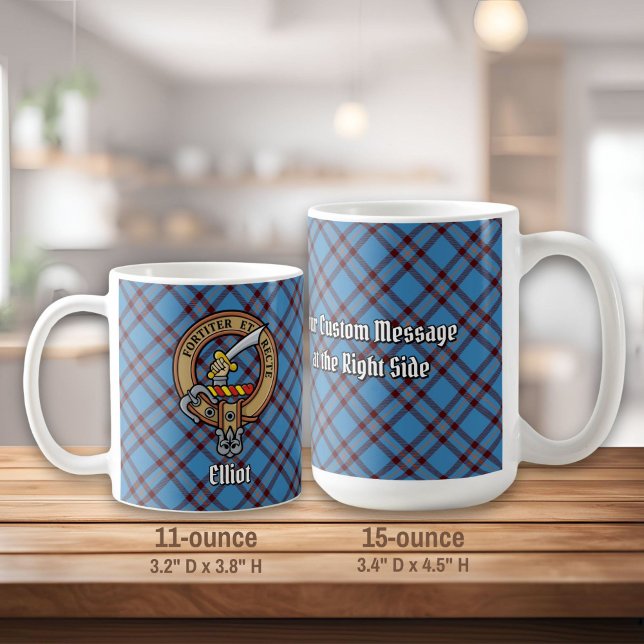 Mug Clan Elliot Crest sur le tarte antique (Créateur téléchargé)