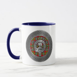 Mug Clan Forrester   Foster Crest & Tartan Knot