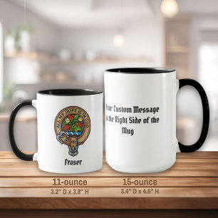 Mug Clan Fraser Crest sur le tartare de chasse Patinée