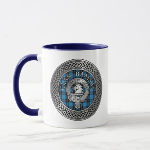 Mug Clan Ramsay Crest & Hunting Tartan Knot