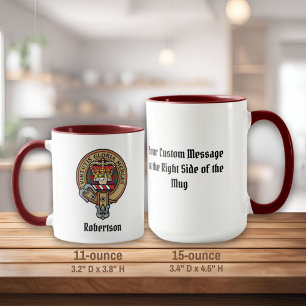 Mug Clan Robertson Crest sur Tartan