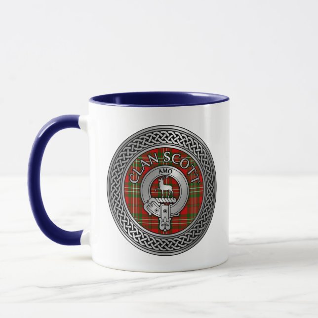 Mug Clan Scott Crest & Tartan Knot (Gauche)