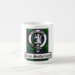 Mug Clan Sutherland Crest Badge & Tartan
