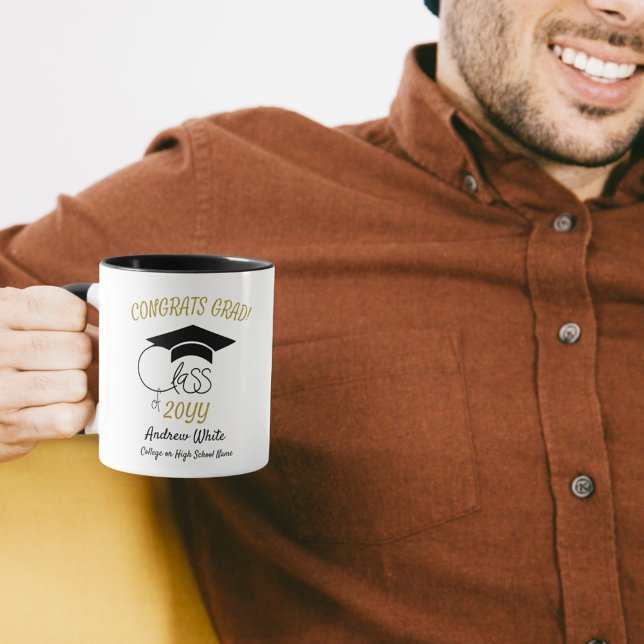 Mug Classe de congrès Grad-Inspirational-Black Gold (Celebrate your grad!)