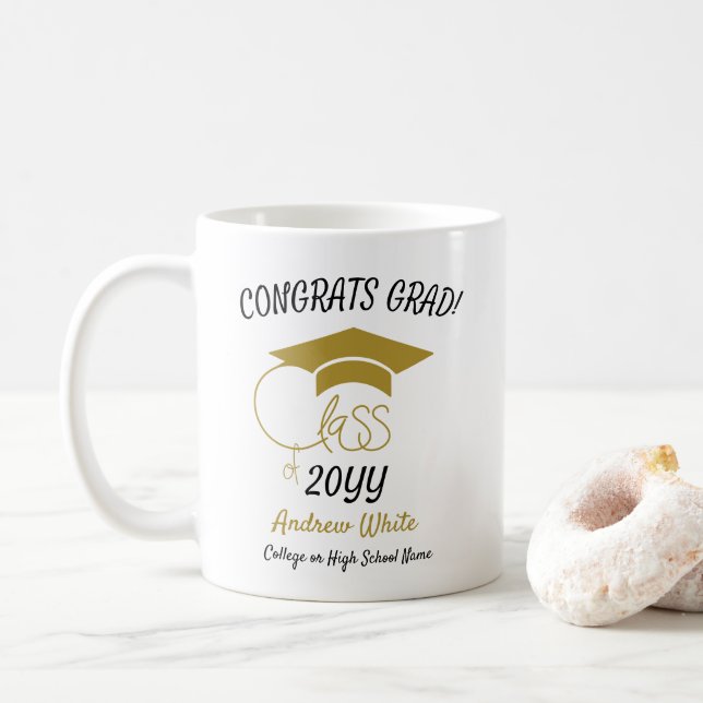 Mug Classe de congrès Grad-Inspirational-Gold Modern (Avec donut)