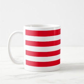 Mug Classic épais rouge et blanc horizontalement rayé