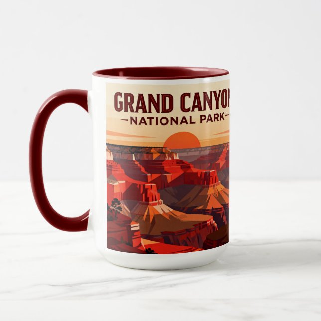 Mug Classic Grand Canyon WPA Style Personalized (Gauche)