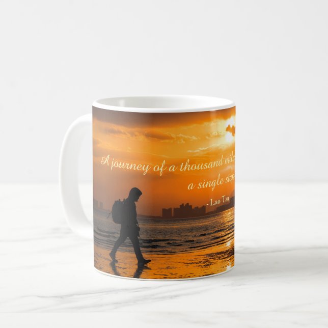 Mug Classic Lao Tzu Journey Quote (Devant gauche)