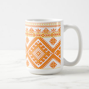 Mug Classic Orange Ukrainian Cross Stitch Print