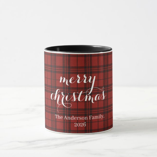 Mug Classic Plaid Merry Christmas Festive -  (Centre)